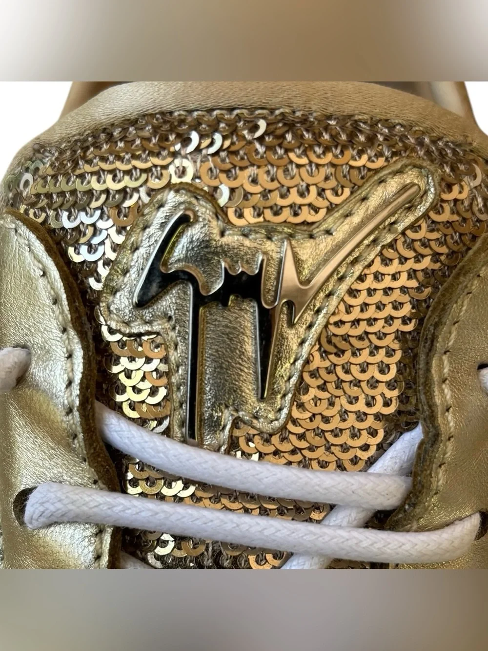 GIUSEPPE ZANOTTI “Gail” Gold Sequin Low Top Sneakers